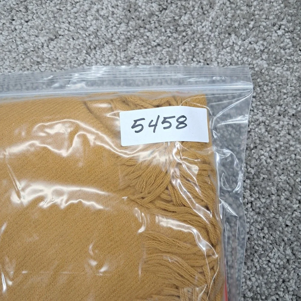 Berkshire Scarf Set 2 Orange Mustard Yellow Acrylic Fringe Winter Scarves 60x12‎